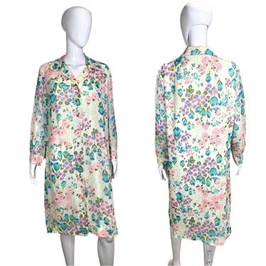 1960's I. Magnin Floral Dress Size XXL