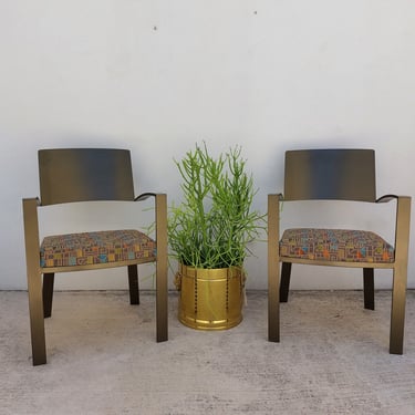 Olive Steel Armchairs