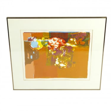 Abstract Lithograph signed Hilliard