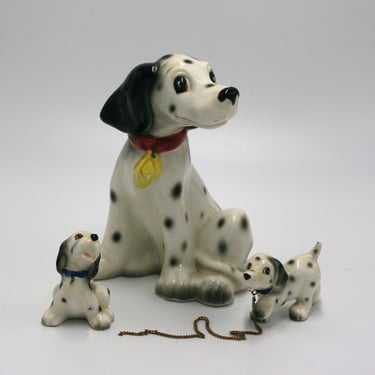 vintage Lipper & Mann Dalmation Dog with two pups 