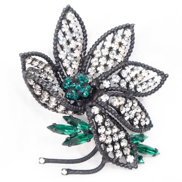 Weiss Rhinestone Flower Brooch