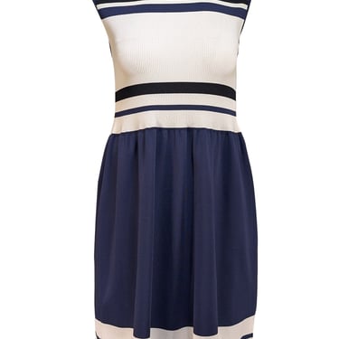 Sportmax - Navy and White Colorblock Mini Dress Sz S