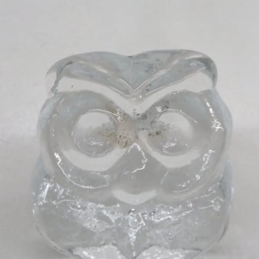 Blenko Crystal Art Glass Owl Bird Paperweight Sculpture 3721B