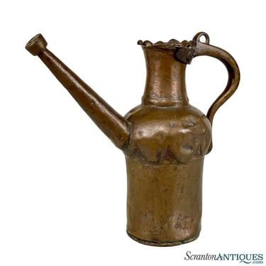 Antique Primitive Turkish Copper Watering Can Pitcher Ewer