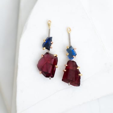 14k-18k Gold Garnet and Australian Opal  Drops