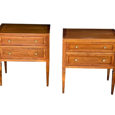 Good Quality Pair of John Stuart 1960's Cherrywood 2-drawer Bedside Chests