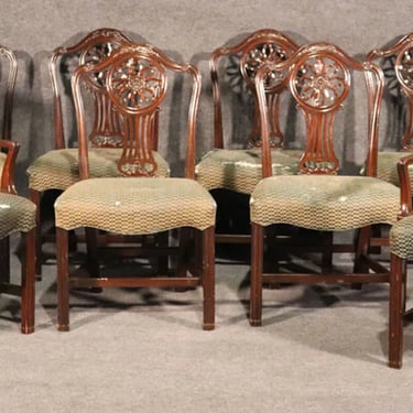 Set 8 Solid Mahogany Schmieg and Kotzian English Regency Style Dining Chairs