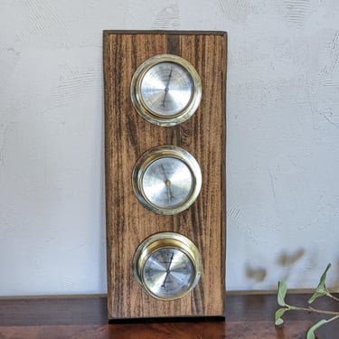 Vintage Springfield Weather Station on Zebrawood 