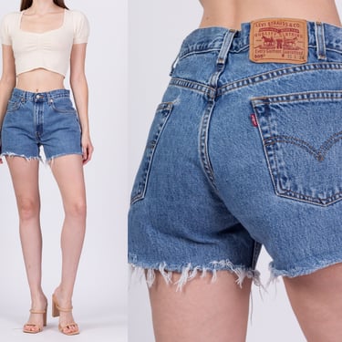 Vintage Levis 505 Cut Off Jean Shorts - Medium, 29" | 80s 90s Levi's Denim High Waist Cutoffs 