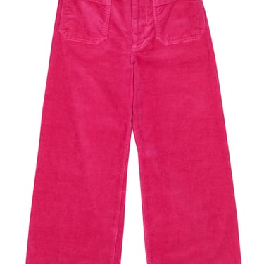Maeve - Hot Pink "Colette" Corduroy Wide-Leg Cropped Pants Sz 27
