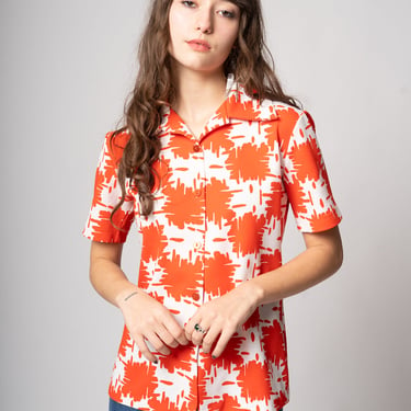 Red & White Abstract Shirt