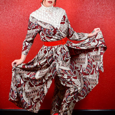 1980s Chloe Karl Lagerfeld 2 Piece Tunic Dress and Pants 