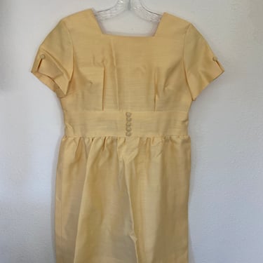 Vintage 1960s Square Neck Short Sleeve Mod Mini Dress 