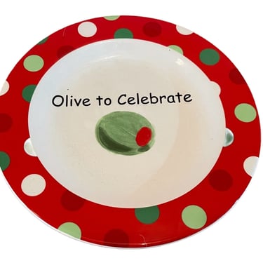 Vintage 2000s “Olive To Celebrate” Salad Snack or Dessert Plate by Department 56 