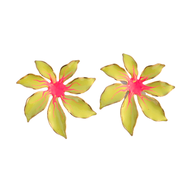 The Pink Reef Tropic Earring in Jungle Yellow