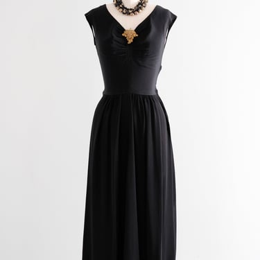 Simply Elegant 1940's Little Black Dress by Minx Modes / Sz S