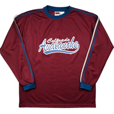 Vintage 90s Colorado Avalanche Hockey Long Sleeve NHL Mesh Jersey Shirt Size Large/XL 