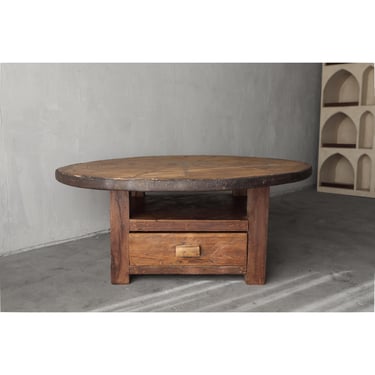 Antique Rustic Wagon Wheel Coffee Table 