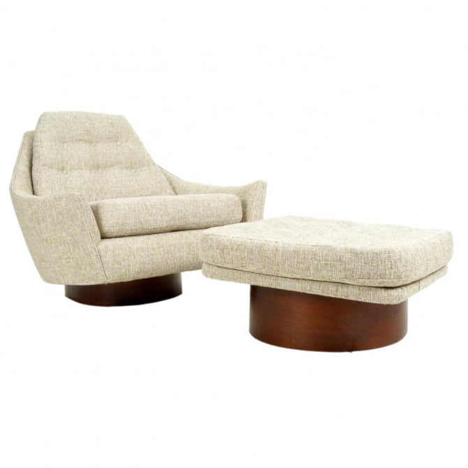 1960s Sculptural Lounge and Ottoman by Wieland