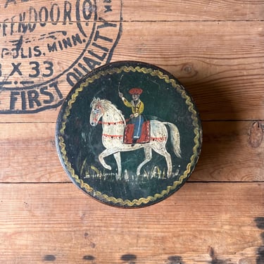 Antique Wood Banded Tobacco Snuff 7” Pantry Box 