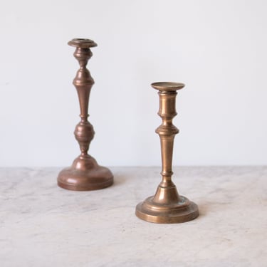Eclectic Pair of 18th Century Candlesticks