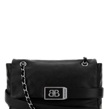 Balenciaga Women Black Leather Modu Shoulder Bag