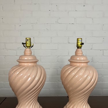 1980s Ceramic Swirl Table Lamps 