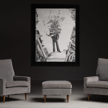 Ethan Murrow Graphite Drawing / Chairs & Ottoman