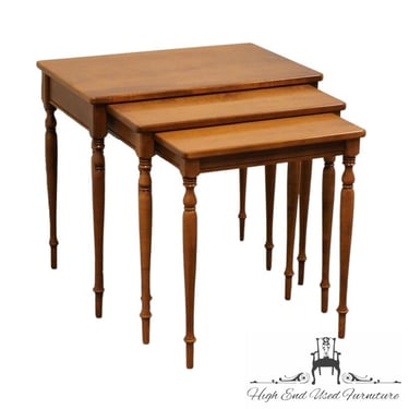 ETHAN ALLEN Heirloom Nutmeg Maple Colonial Early American Accent Nesting End Tables 10-8303 