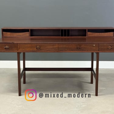 Refinished Peter Lovig Signed Walnut Flip Top Desk 