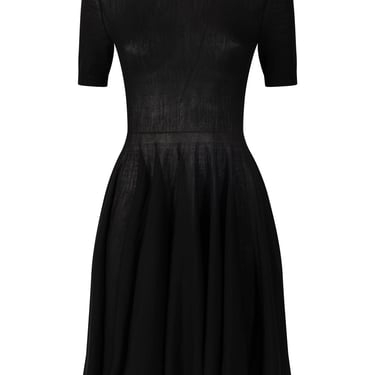 Alaïa Women Skater Short-Sleeved Wool Dress