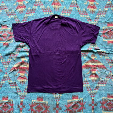 Vintage 1980s Purple Screen Stars Blank T Shirt 