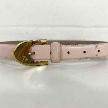1990s Liz Claiborne Navy Leather Belt with Gold | Blackbird  display picture 3