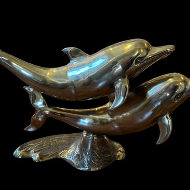 #Brass Dolphin Sculpture