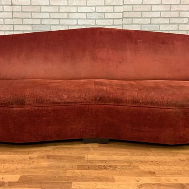 Vintage Mid Century Modern Gio Ponte Style 3 Seat Velvet Sofa By Angelo Donghia
