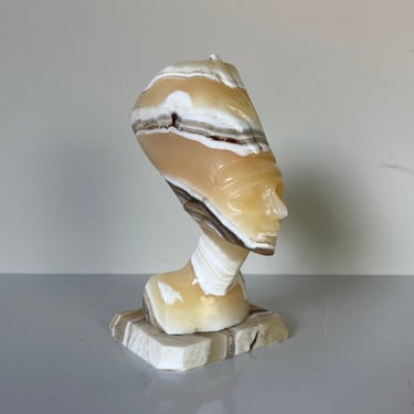 Vintage Decorative Nefertiti Egyptian Queen Marble Bust Statue 