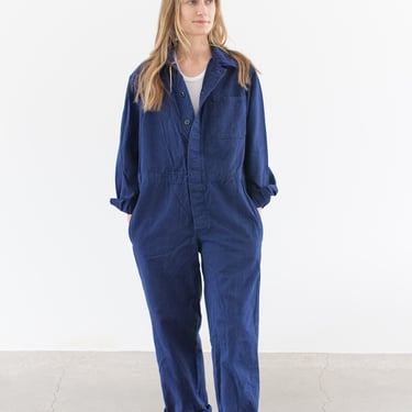 Vintage Navy Blue Jumpsuit | Cotton Coverall Mechanic Suit Boilersuit Onesie | M | COV27 