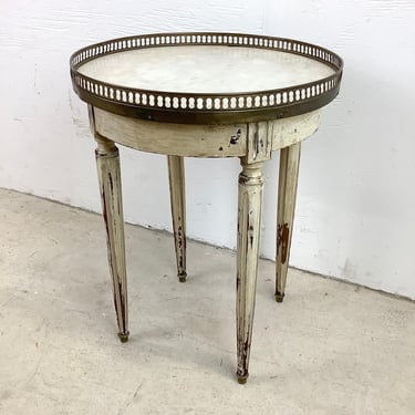 French Country Style Pedestal Side Table 
