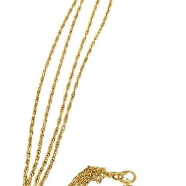 Chanel 1982 Gold Toned Double Strand Looking Glass Necklace