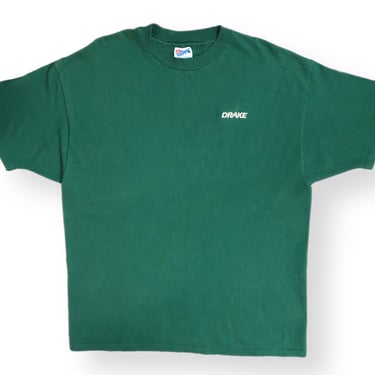 Vintage 90s Drake University Single Stitch Collegiate Embroidered T-Shirt Size XL 
