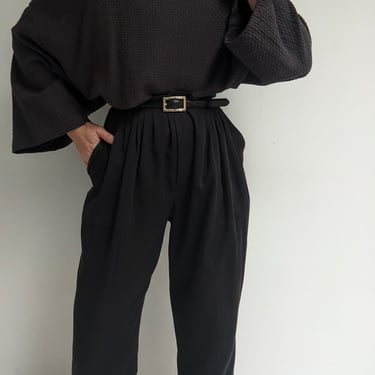 Vintage Onyx Pleated Trousers