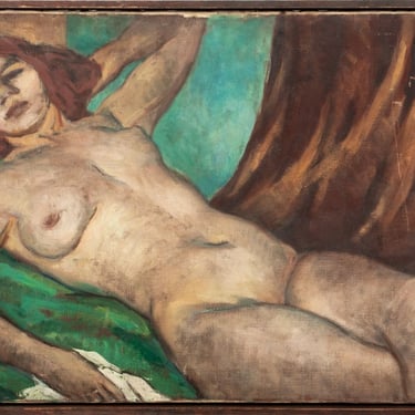 Hamilton Reclining Female Nude Oil on Canvas