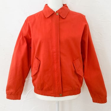 80s/90s Bright Orange Canvas Cotton Jacket | Large 
