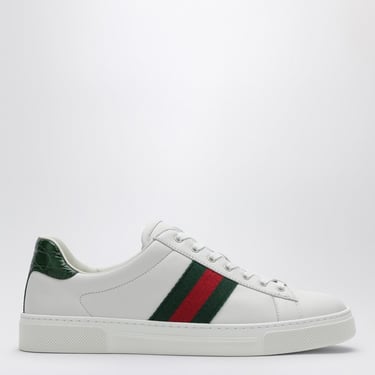 Gucci White Ace Sneaker With Web Detail Women