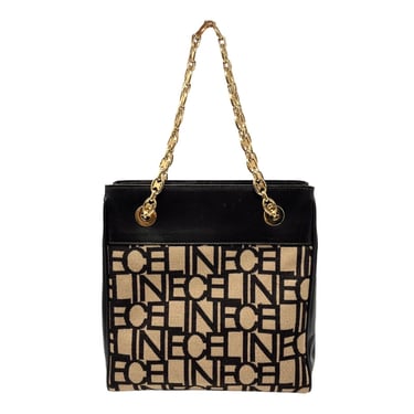 Celine Black Logo Chain Shoulder Bag