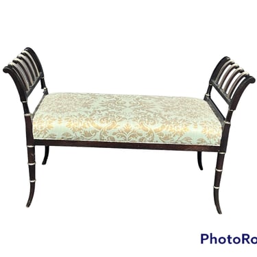 Gorgeous Hickory chair Hollywood regency faux bamboo bench 