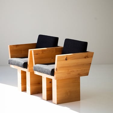 Suelo Modern Wood Dining Arm Chair 