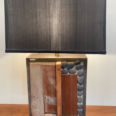 Unique Brutalist Table Lamp - Mixed Media  - Mid Century Modern Brutalism 
