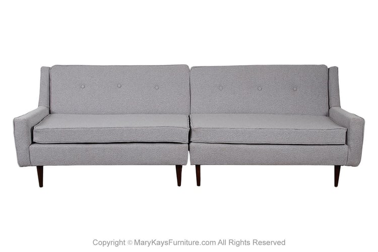 Mid-Century Pair of Loveseat Settee Sofas 