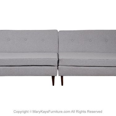 Mid-Century Pair of Loveseat Settee Sofas 